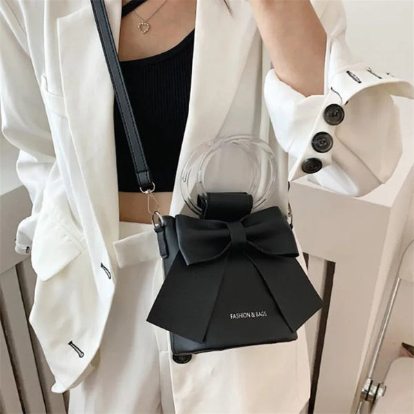 Stylish Women's Bucket Bag with Detachable Strap and Elegant Bow Accent Casual Shoulder Crossbody Bag, Summer Handbag Purse