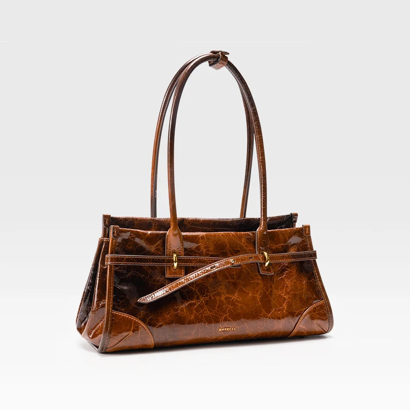 Veloria™ Vintage Leather Baguette Bag 