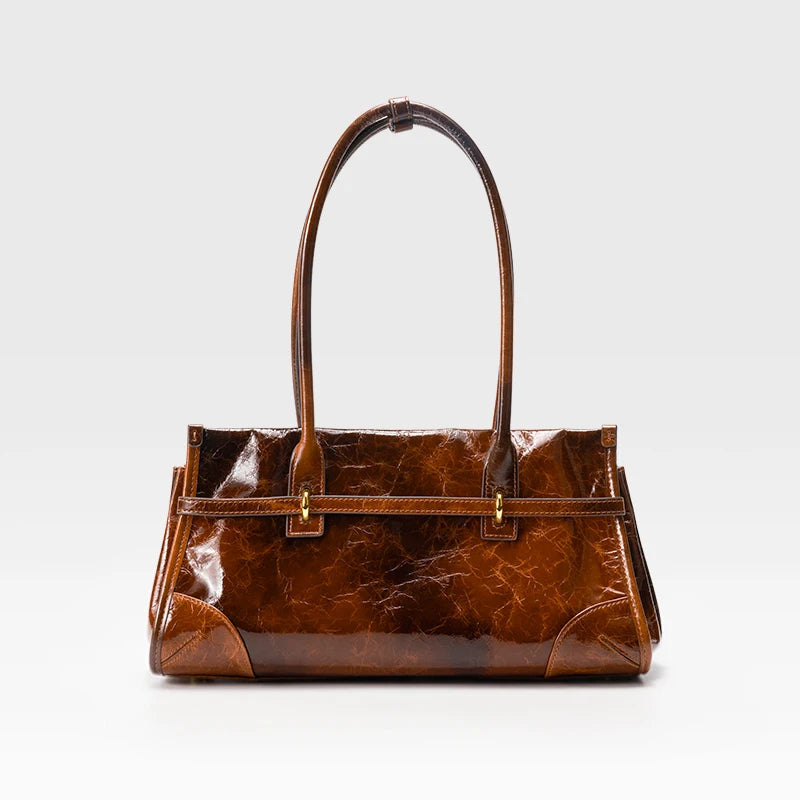 Veloria™ Vintage Leather Baguette Bag 
