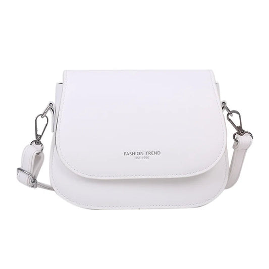 Yogodlns Trendy Saddle Shoulder Bag Women PU Leather Crossbody Bag Simple Solid Color Flap Messenger Bag Designer Handbags Pouch 