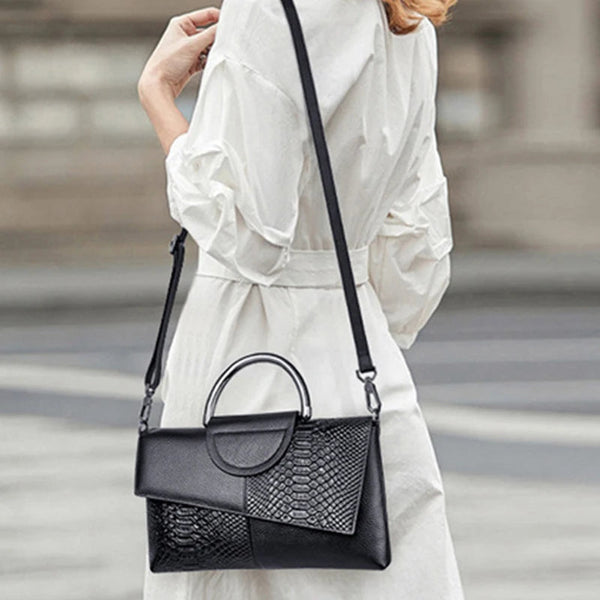 PU Synthetic Leather Women's Shoulder Crossbody Bag Fashion Casual Dinner Wedding Alligator Pattern Flap Handbag and Purse 