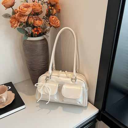 Fashionable Underarm Bow Bag for Women 2024 Korean Edition New Simple Leisure Pillow Bag Trendy Versatile Shoulder Bag 