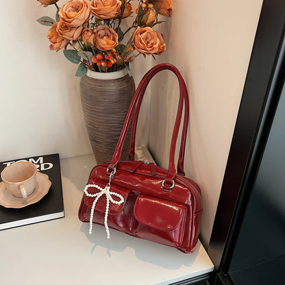 Fashionable Underarm Bow Bag for Women 2024 Korean Edition New Simple Leisure Pillow Bag Trendy Versatile Shoulder Bag 