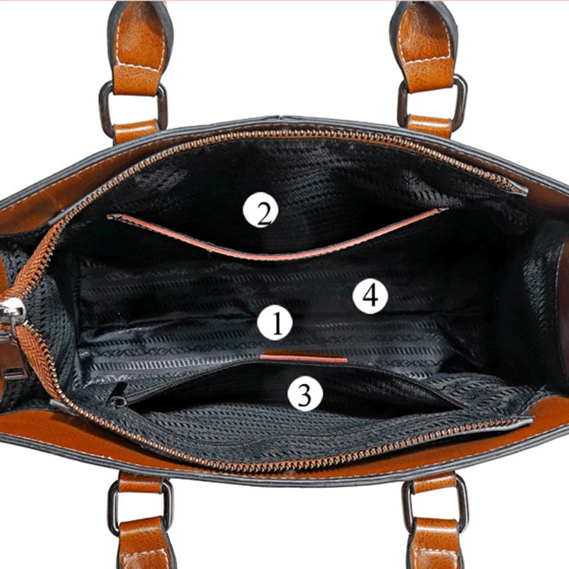 Women Handbag Cross body Shoulder Tote Bag Genuine Leather Shopping Fashion Office Female Real Cowhide Messenger Top Handle Bags 