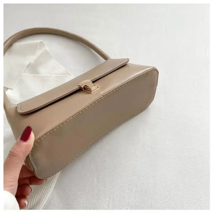 Women's Shoulder Bag Handbag Retro Underarm Bag Fashion Simple Solid Color New Hand Shoulder Bag 