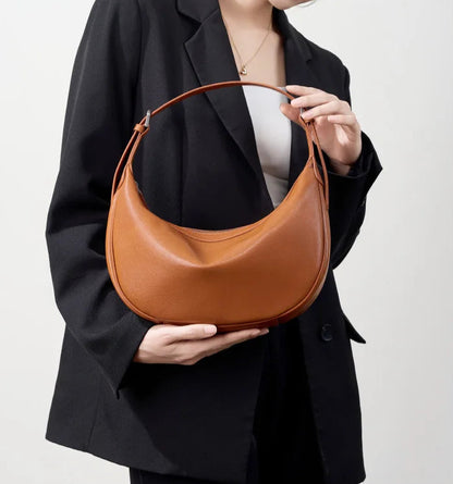Motingsome Hobo Bag Woman Genuine Leather Handbag 2025 New Vegetable-tanned Cowhide Purses Large-capacity Niche Underarm Bags 