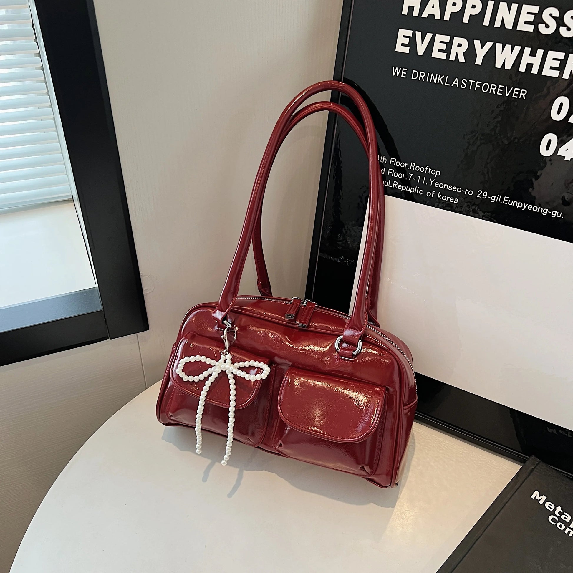 Fashionable Underarm Bow Bag for Women 2024 Korean Edition New Simple Leisure Pillow Bag Trendy Versatile Shoulder Bag 