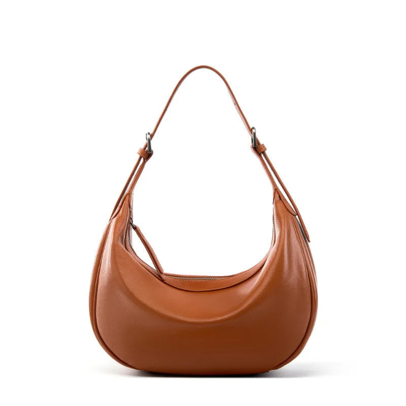 Motingsome Hobo Bag Woman Genuine Leather Handbag 2025 New Vegetable-tanned Cowhide Purses Large-capacity Niche Underarm Bags 