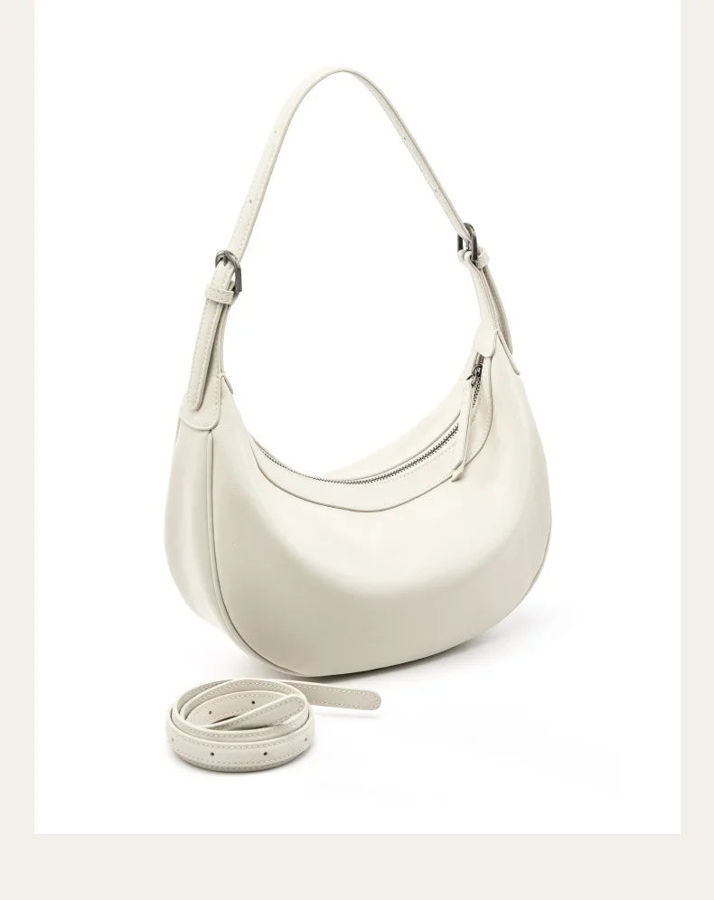 Motingsome Hobo Bag Woman Genuine Leather Handbag 2025 New Vegetable-tanned Cowhide Purses Large-capacity Niche Underarm Bags 