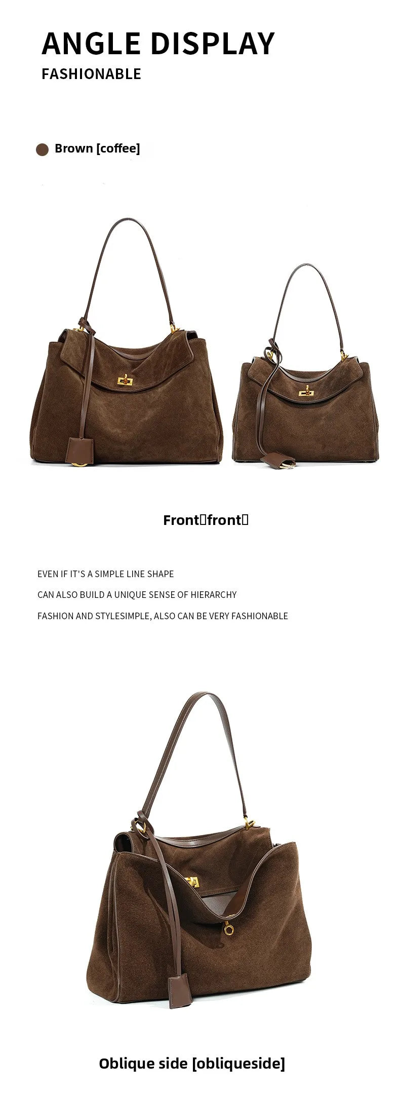 Rodeo bag women's genuine leather Kelly tote bag frosted cowhide large capacity single shoulder hand-held armpit bag 