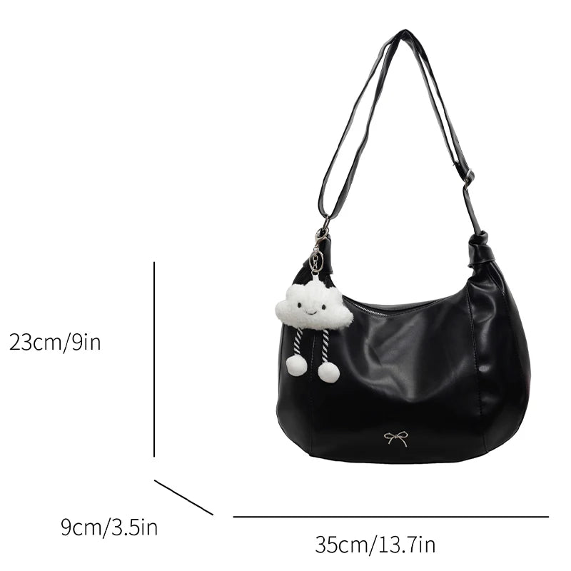 2024 Summer New Large Capacity Underarm Shoulder Bag Crossbody Bag Women's Fashion Backpack Comes with a Small Doll as a Gift 