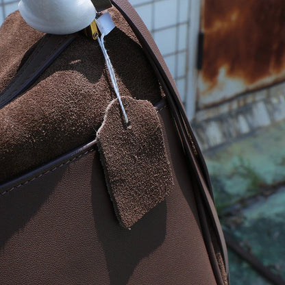 Rodeo bag women's genuine leather Kelly tote bag frosted cowhide large capacity single shoulder hand-held armpit bag 