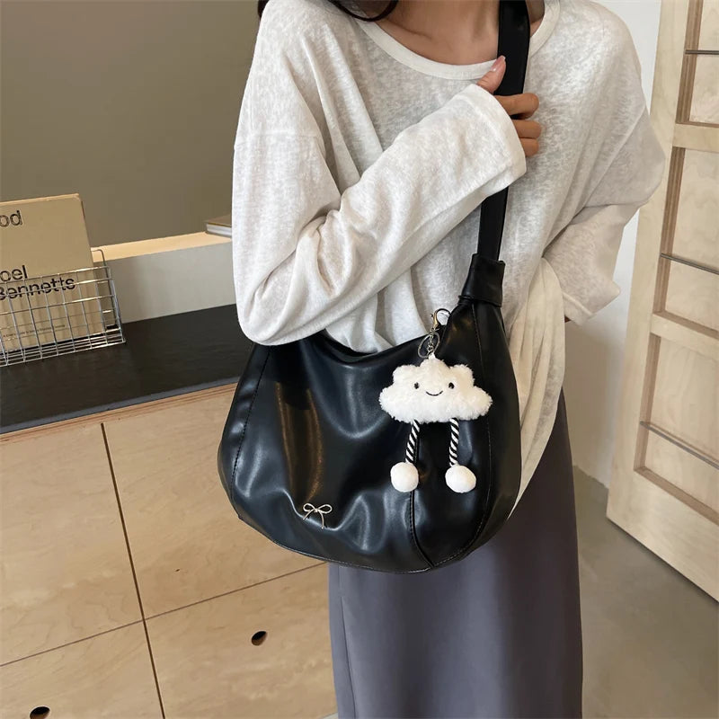 2024 Summer New Large Capacity Underarm Shoulder Bag Crossbody Bag Women's Fashion Backpack Comes with a Small Doll as a Gift 