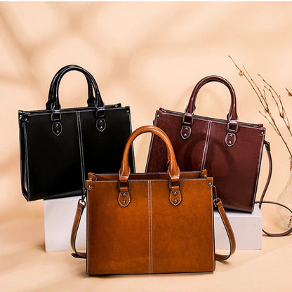 Women Handbag Cross body Shoulder Tote Bag Genuine Leather Shopping Fashion Office Female Real Cowhide Messenger Top Handle Bags 
