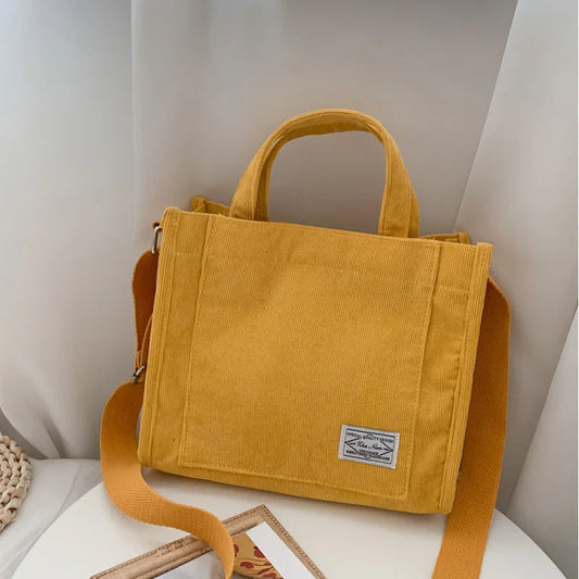 Women Handbag Simple Corduroy Portable Large Capacity HandBag Ins Fashion Trend Small Square Handbag Single Shoulder Bags 