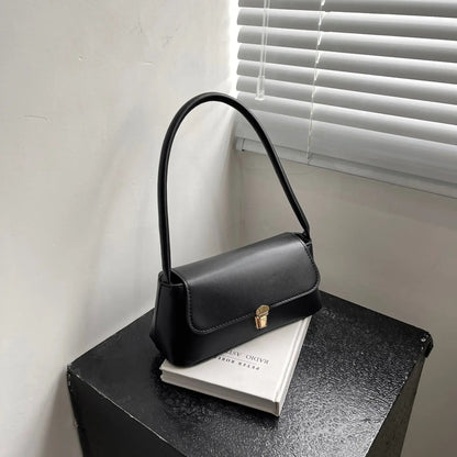 Women's Shoulder Bag Handbag Retro Underarm Bag Fashion Simple Solid Color New Hand Shoulder Bag 