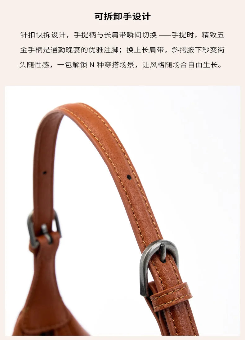 Motingsome Hobo Bag Woman Genuine Leather Handbag 2025 New Vegetable-tanned Cowhide Purses Large-capacity Niche Underarm Bags 