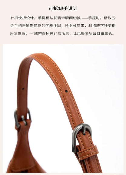 Motingsome Hobo Bag Woman Genuine Leather Handbag 2025 New Vegetable-tanned Cowhide Purses Large-capacity Niche Underarm Bags 
