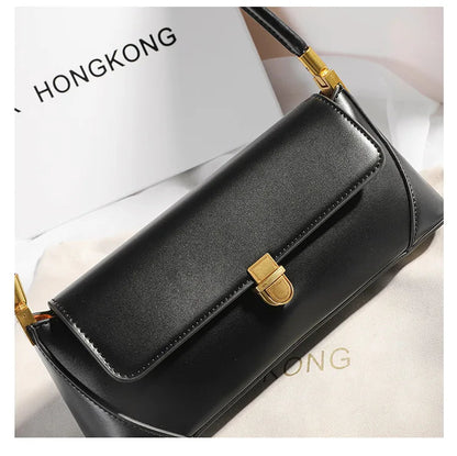 Armpit bag retro niche design high-end solid color one-shoulder portable genuine leather women's bag spring and summer versatile 