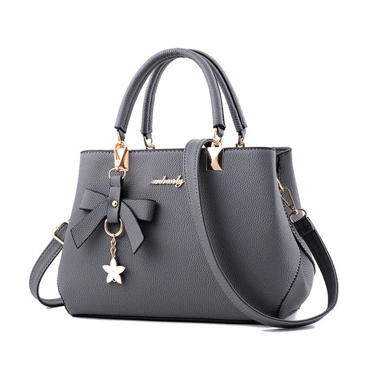 Yogodlns Elegant Women Messenger Bags with flower pendant Office Ladies Totes Pure Handbag for female Crossbody Shoulder Bags 