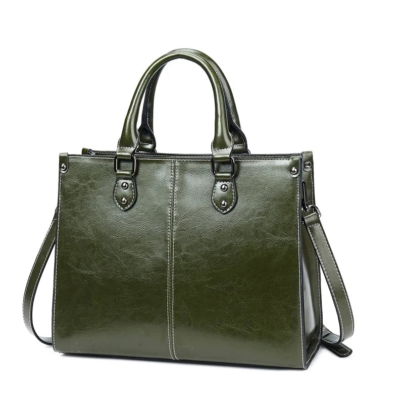 Women Handbag Cross body Shoulder Tote Bag Genuine Leather Shopping Fashion Office Female Real Cowhide Messenger Top Handle Bags 