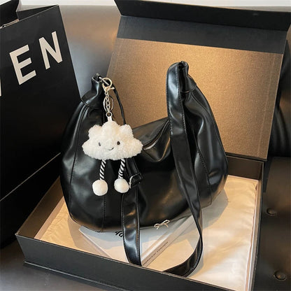 2024 Summer New Large Capacity Underarm Shoulder Bag Crossbody Bag Women's Fashion Backpack Comes with a Small Doll as a Gift 