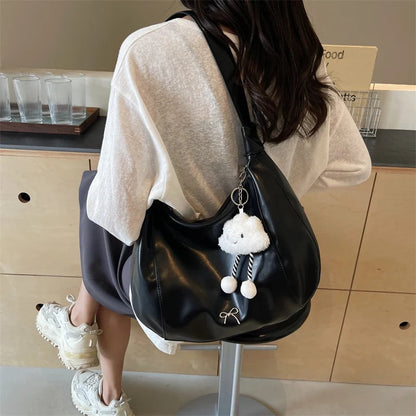 2024 Summer New Large Capacity Underarm Shoulder Bag Crossbody Bag Women's Fashion Backpack Comes with a Small Doll as a Gift 