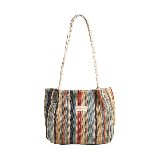 Fashion Trend Spring/Summer Straw Weaving Women's Bag Single Shoulder Tote Bag Large Capacity Commuter Bag for Women 