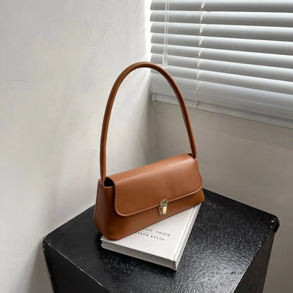 Women's Shoulder Bag Handbag Retro Underarm Bag Fashion Simple Solid Color New Hand Shoulder Bag 