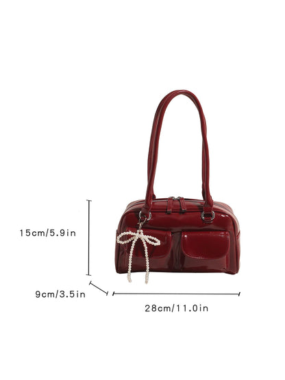 Fashionable Underarm Bow Bag for Women 2024 Korean Edition New Simple Leisure Pillow Bag Trendy Versatile Shoulder Bag 