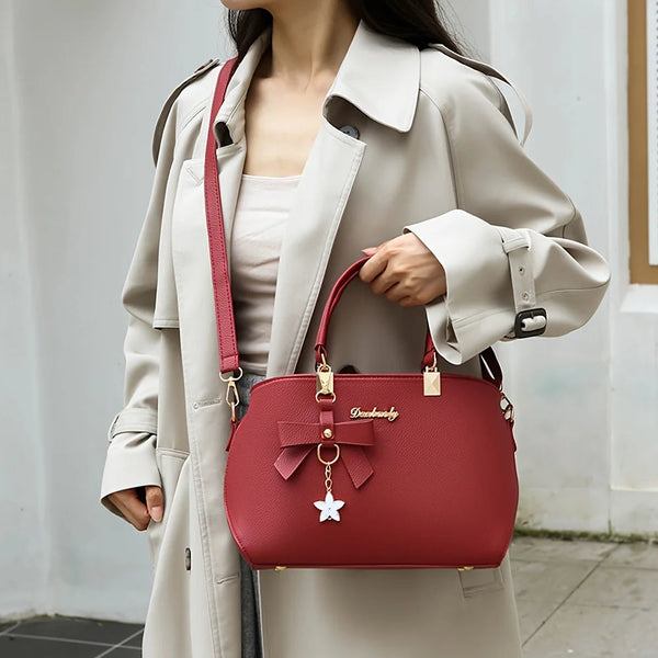 Elegant Shoulder Bag with Bowknot Decoration, Multiple Compartments, Fashion Handbag, Suitable for Work, Party, and Daily Use 