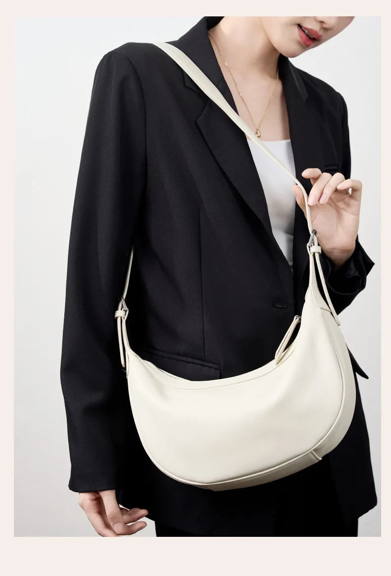 Motingsome Hobo Bag Woman Genuine Leather Handbag 2025 New Vegetable-tanned Cowhide Purses Large-capacity Niche Underarm Bags 