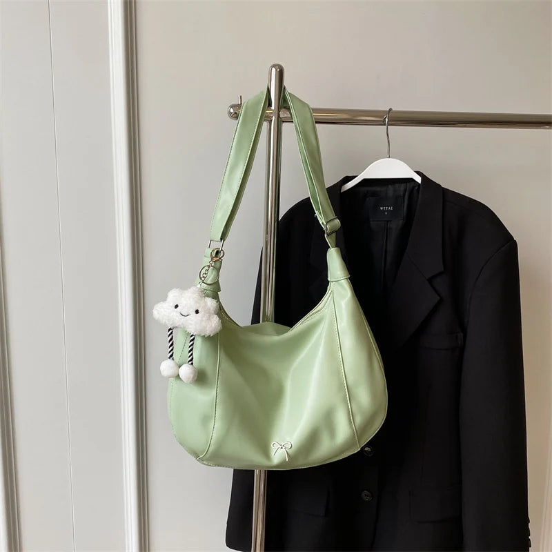 2024 Summer New Large Capacity Underarm Shoulder Bag Crossbody Bag Women's Fashion Backpack Comes with a Small Doll as a Gift 
