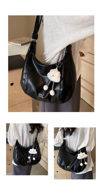 2024 Summer New Large Capacity Underarm Shoulder Bag Crossbody Bag Women's Fashion Backpack Comes with a Small Doll as a Gift 