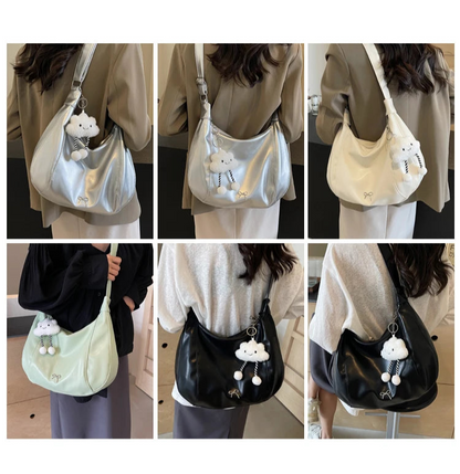 2024 Summer New Large Capacity Underarm Shoulder Bag Crossbody Bag Women's Fashion Backpack Comes with a Small Doll as a Gift 