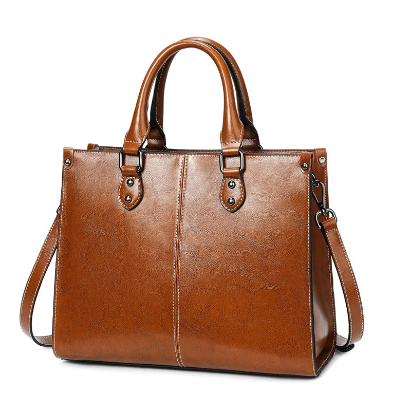 Women Handbag Cross body Shoulder Tote Bag Genuine Leather Shopping Fashion Office Female Real Cowhide Messenger Top Handle Bags 