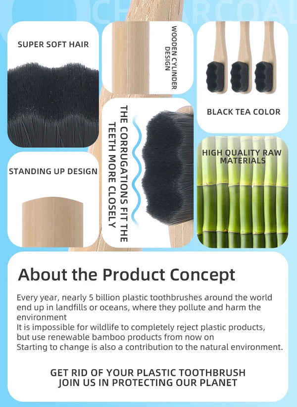 CozyNest™ Eco-Fresh Premium Bamboo Toothbrush 