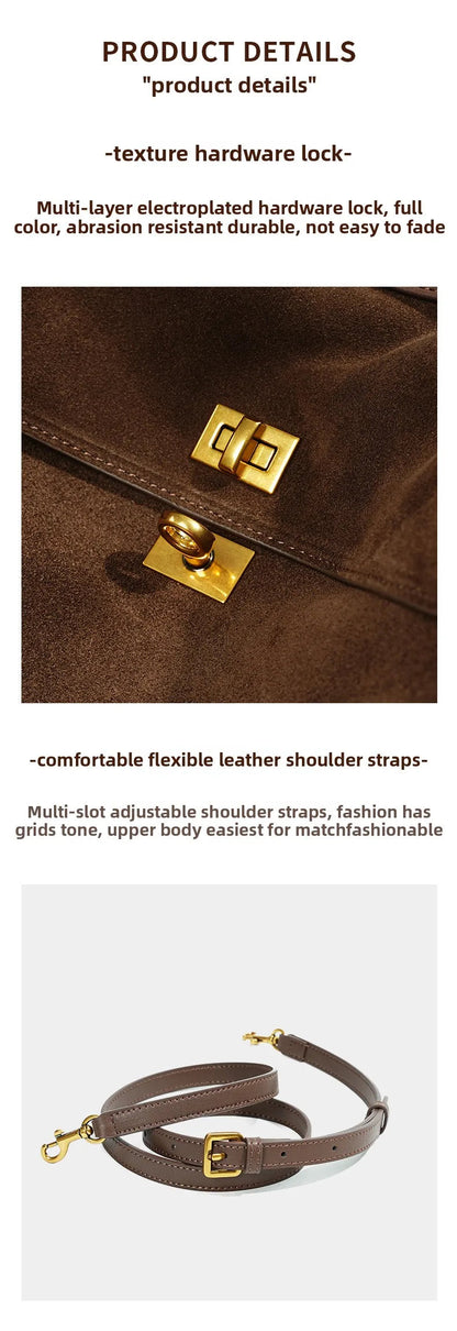 Rodeo bag women's genuine leather Kelly tote bag frosted cowhide large capacity single shoulder hand-held armpit bag 