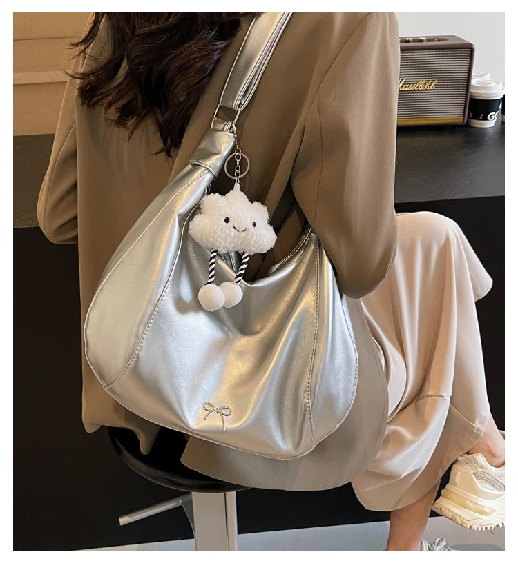 2024 Summer New Large Capacity Underarm Shoulder Bag Crossbody Bag Women's Fashion Backpack Comes with a Small Doll as a Gift 