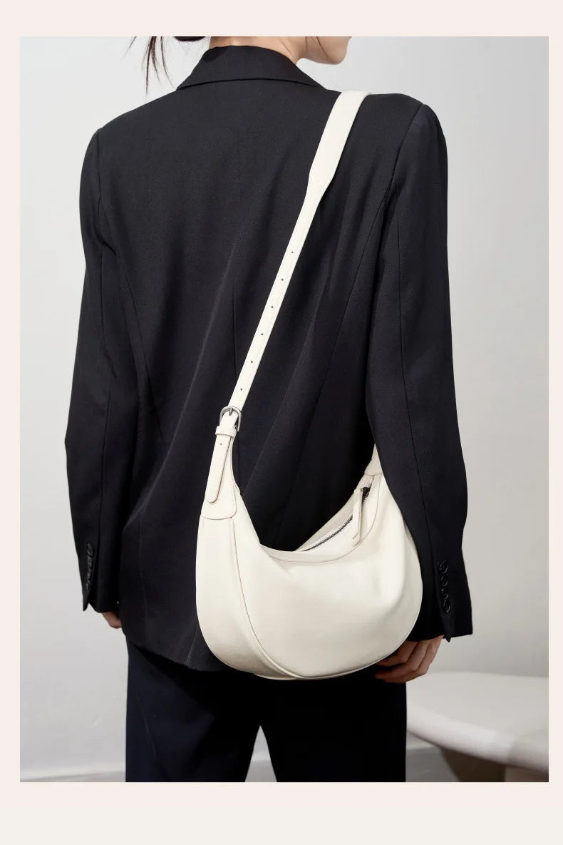 Motingsome Hobo Bag Woman Genuine Leather Handbag 2025 New Vegetable-tanned Cowhide Purses Large-capacity Niche Underarm Bags 