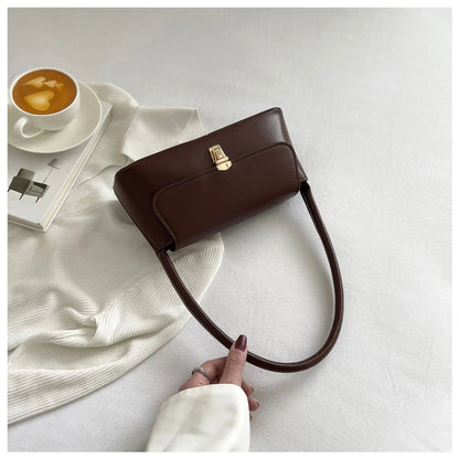 Women's Shoulder Bag Handbag Retro Underarm Bag Fashion Simple Solid Color New Hand Shoulder Bag 