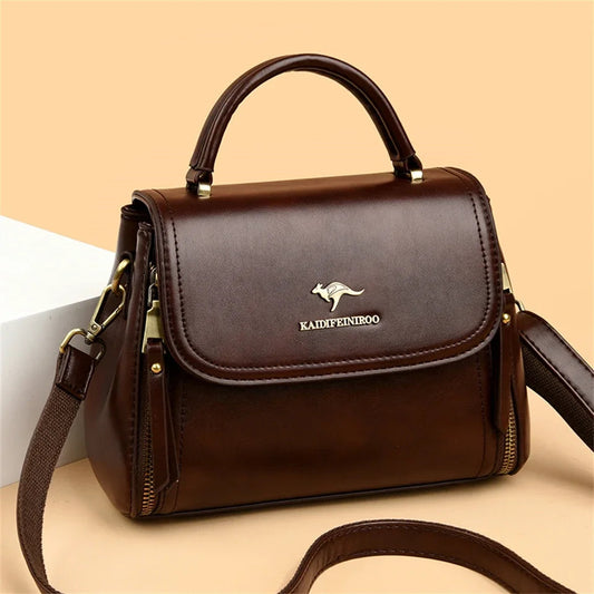 Women's Soft Leather Top-Handle Bags Luxury Design Shoulder Messenger Bags High Quality Handbags and Purses Commuting Sac a Main 