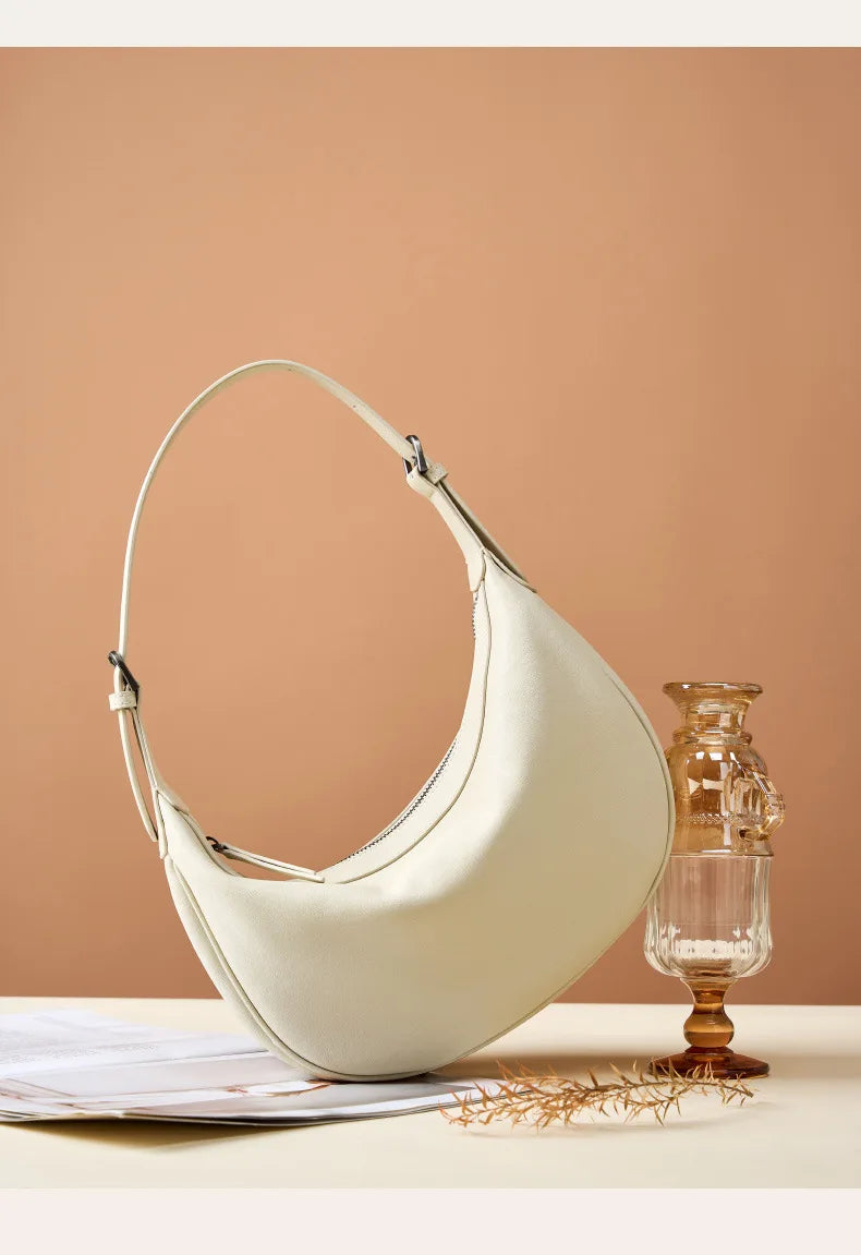 Motingsome Hobo Bag Woman Genuine Leather Handbag 2025 New Vegetable-tanned Cowhide Purses Large-capacity Niche Underarm Bags 