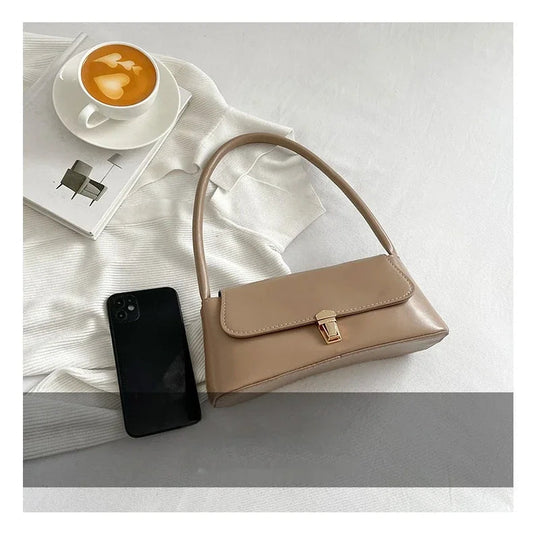 Women's Shoulder Bag Handbag Retro Underarm Bag Fashion Simple Solid Color New Hand Shoulder Bag 