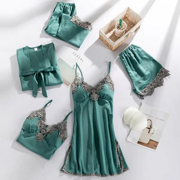 Phansta Satin Lace Pajama Set for Women™