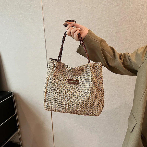 Stylish Straw Woven Shoulder Tote