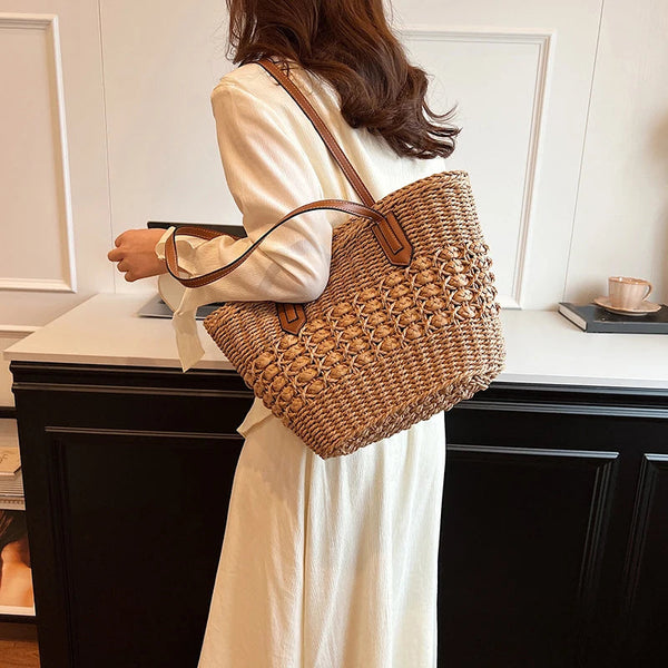 Chic Summer Straw Tote 