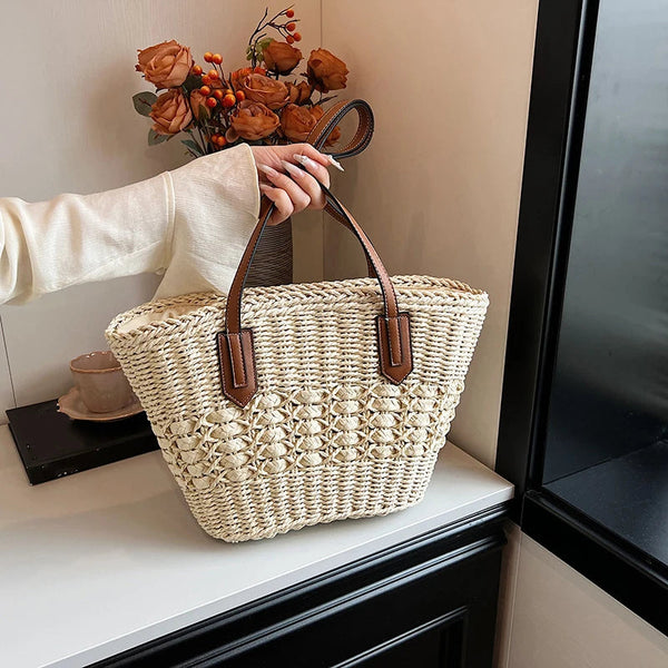 Chic Summer Straw Tote 